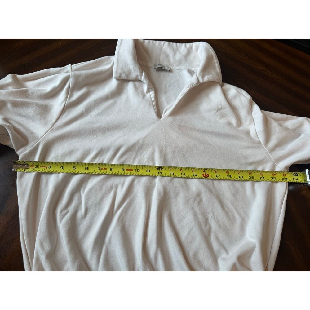 AYR Women Pullover Sweater XL Cream Collared Minimalist Comfy Relaxed Cozy Soft - Picture 7 of 10